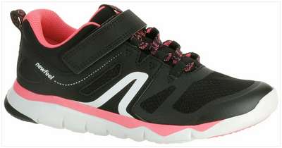 
				Кроссовки для ходьбы детские PW 540 черно-розовые NEWFEEL - купить в интернет-магазине 
			