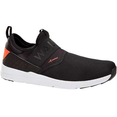 Кроссовки для активной ходьбы PW 160 Slip-On мужские чёрно-оранжевые NEWFEEL - купить в интернет-магазине