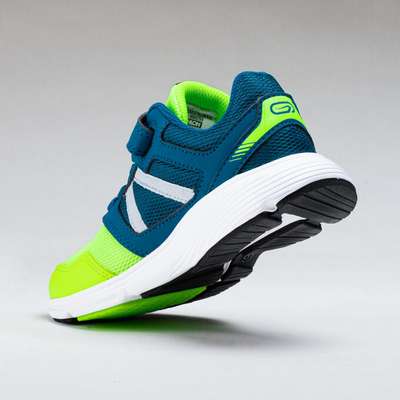 Детские кроссовки на липучках для легкой атлетики Run Support серо-синие KALENJI - купить в интернет-магазине