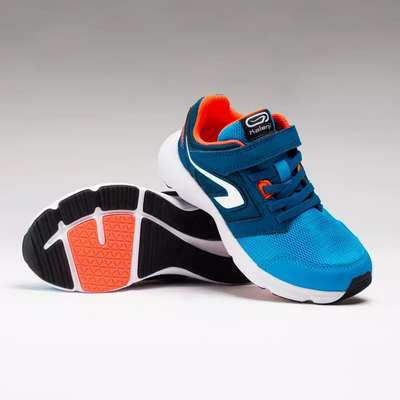 Детские кроссовки на липучках для легкой атлетики Run Support лазурно-синие KALENJI - купить в интернет-магазине