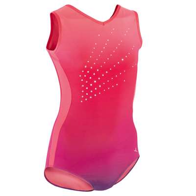 
				Купальник без рукавов для художественной гимнастики женский бледно-розовый DOMYOS - купить в интернет-магазине 
			