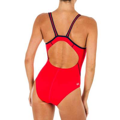 Купальник слитный женский красно-синий Kamiye+ NABAIJI - купить в интернет-магазине