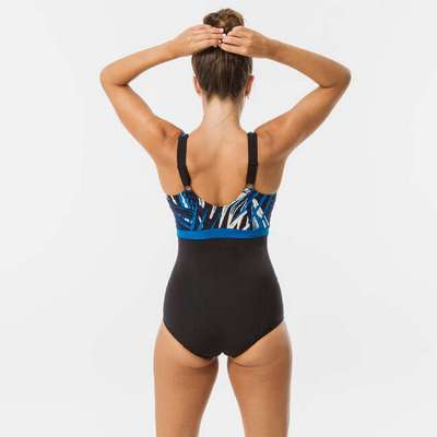 Купальник слитный для аквагимнастики женский черно-синий Aya NABAIJI - купить в интернет-магазине