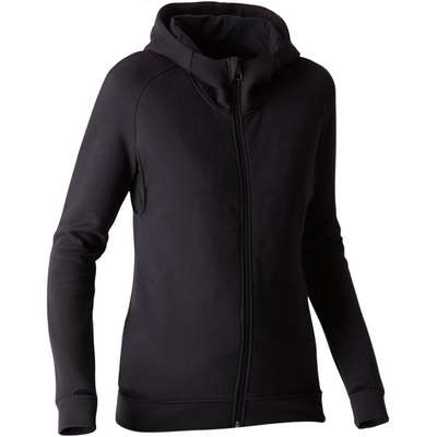 Куртка с капюшоном женская черная 560 DOMYOS - купить в интернет-магазине