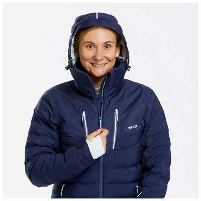 КУРТКА ПУХОВАЯ ТЕПЛАЯ ЛЫЖНАЯ ЖЕНСКАЯ ТЕМНО-СИНЯЯ 900 WARM WEDZE - купить в интернет-магазине