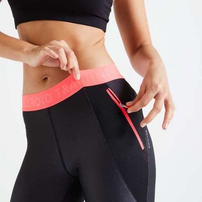 ЛЕГГИНСЫ SLIM YOGA+ ЖЕН. DOMYOS - Одежда для фитнеса Фитнес, кросс-фит - В...