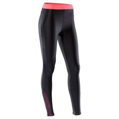 Легинсы для фитнеса и кардиотренировок женские черные 500 DOMYOS - купить в интернет-магазине