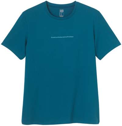 Майка для фитнеса хлопковая эластичная синяя с рисунком NYAMBA - купить в интернет-магазине