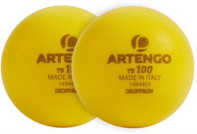 МЯЧ ДЛЯ ИГРЫ В БОЛЬШОЙ ТЕННИС ИЗ ПЕНОМАТЕРИАЛА TB100 Х 2 ШТ. 9 СМ  ARTENGO - купить в интернет-магазине