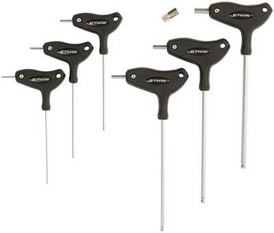 НАБОР ИЗ 6 ШЕСТИГРАННЫХ КЛЮЧЕЙ + АДАПТЕР 8 ММ  DECATHLON - купить в интернет-магазине