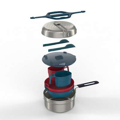 НАБОР ПОСУДЫ НА 1 ЧЕЛОВЕКА QUECHUA - Снаряжение для лагеря Походы, кемпинг...