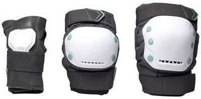 Набор защитной экипировки (3 элем.) д/катания на роликах д/взр. серо-мят. FIT500 OXELO - купить в интернет-магазине