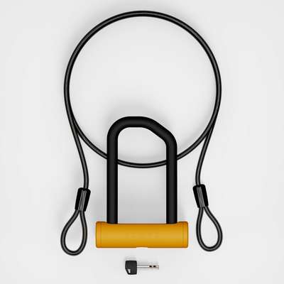 Набор: замок для велосипеда D-образный и трос 900  ELOPS - купить в интернет-магазине