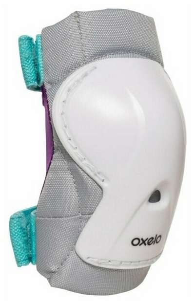 Набор элементов защитной экипировки д/катания на роликах дет. бело-бирюз. PLAY OXELO - купить в интернет-магазине