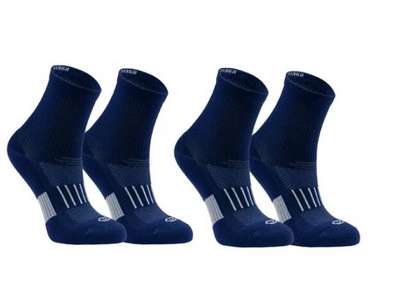 Носки для бега детские AT 500 средней высоты синие, 2 пары KALENJI - купить в интернет-магазине
