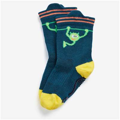 Носки НЕСКОЛЬЗЯЩИЕ СИНЕ-ЗЕЛЕНЫЕ/ЖЕЛТЫЕ 600 DOMYOS - купить в интернет-магазине