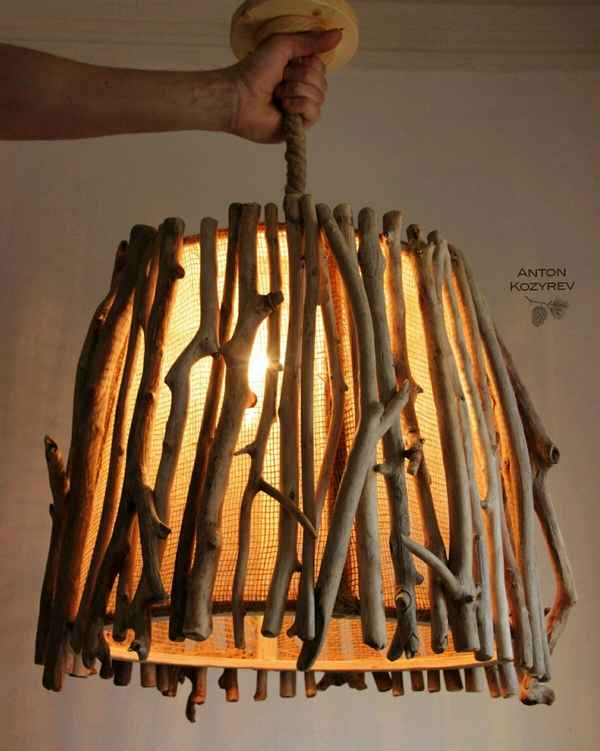 Люстра из дерева своими руками: как сделать оригинальный светильник из веток или фанеры в домашних условиях