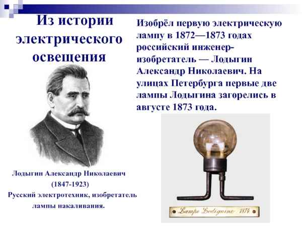 Кто изобрел первую в мире электрическую лампочку: кто первый придумал и запатентовал лампу накаливания, в каком году изобретение появилось в России